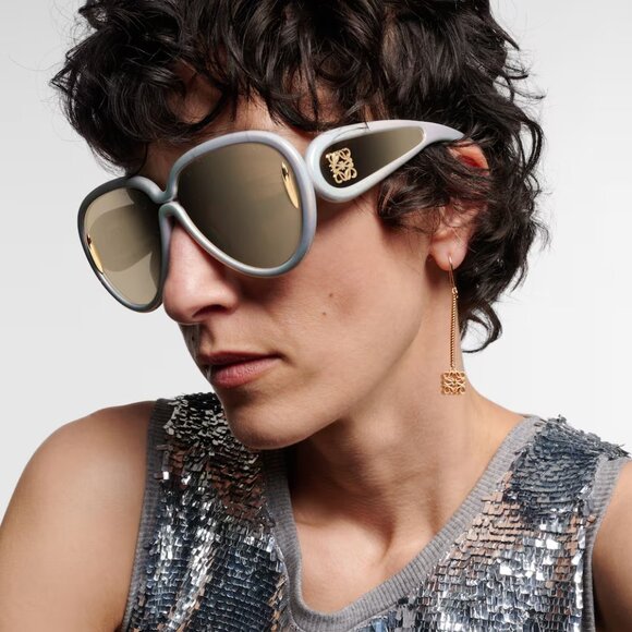 Loewe Men Sunglasses White Gold Mirror Pilot LW40132I 24C NEW AUTHENTIC - Picture 9 of 9